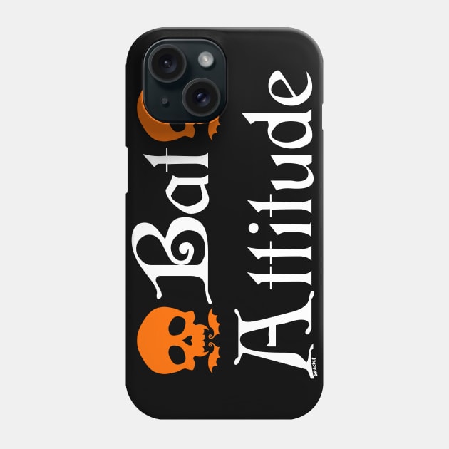 Bat Attitude (Orange Version) Phone Case by Jan Grackle