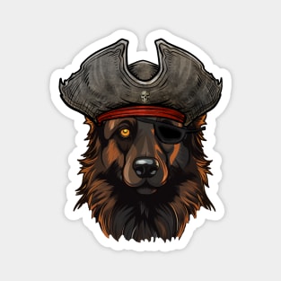 Funny Pirate Belgian Tervuren Dog Magnet