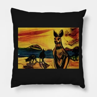 Kangas on beach Pillow