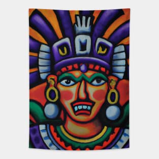 Aztec God - Colorful Painting Tapestry