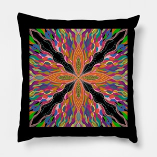 Color Splotches Mandala Pillow