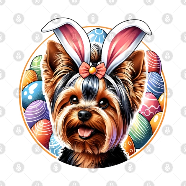 Yorkshire Terrier Embraces Easter with Bunny Ears by ArtRUs