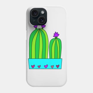 Cute Cactus Design #20: 2 Flower Comb Cacti Phone Case