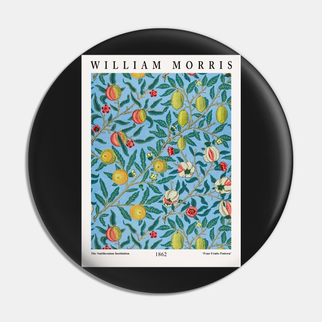 William Morris Exhibition Wall Art Print Poster Canvas, Morris Textile Art, Four Fruits Pattern Pin by VanillaArt