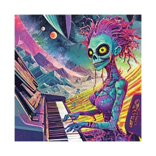 Alien Woman Playing the Piano T-Shirt