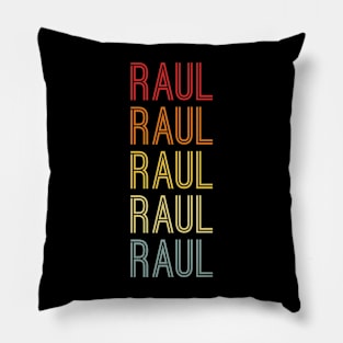 Raul Name Vintage Retro Pattern Pillow