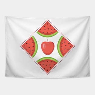 Apple Watermelon Badge Tapestry