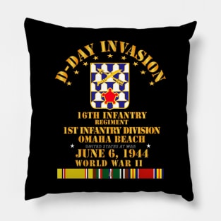 16th Infantry Regt - 1st ID - D Day w SVC Pillow