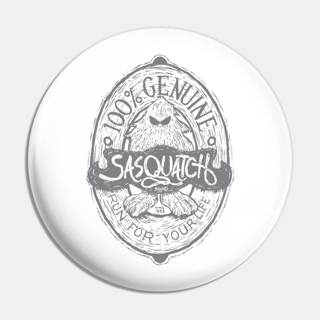 Woodcut Sasquatch Label Pin by blue67sign