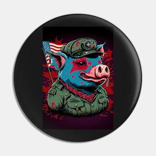 Psychedelic Pig with Flag Pin