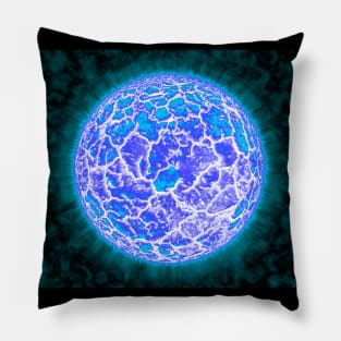 Exploding Sun - Light Blue Pillow