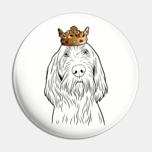 Spinone Italiano Dog King Queen Wearing Crown Pin