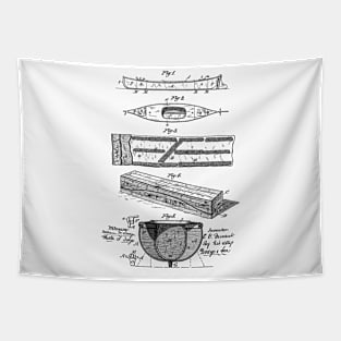 Boat Design Vintage Patent Hand Drawing Tapestry