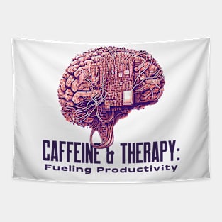 Caffeine & Therapy- Fueling Productivity Mental Health Tapestry