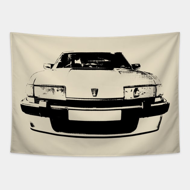 Rover SD1 1980s British classic car monoblock black Tapestry by soitwouldseem