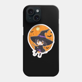 Witchcraft Chibi anime Character Design :Halloween concept Phone Case