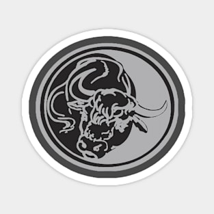 Black Bull Line Art Drawing Tattoo Art Magnet