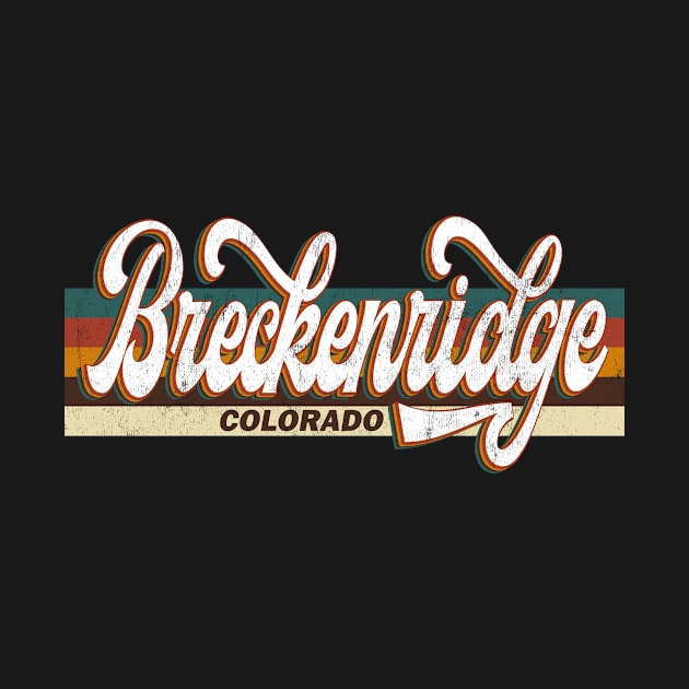 Breckenridge Colorado US State Map Vintage Retro 70s 80s style by Happy as I travel