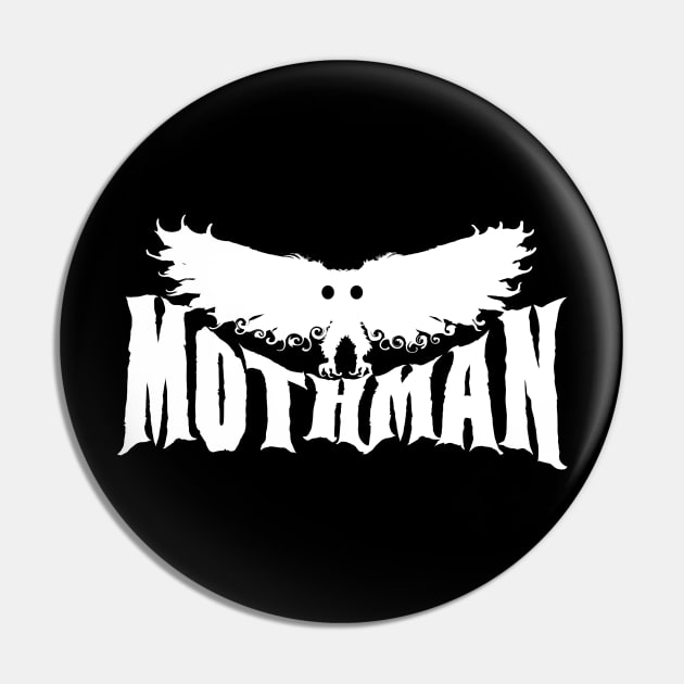 Mothman West Virginia Wing Humanoid Moth Retro Vintage White Albino Pin by National Cryptid Society