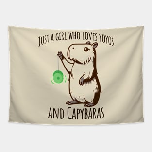 Just A Girl Who Loves YoYos and Capybaras Tapestry