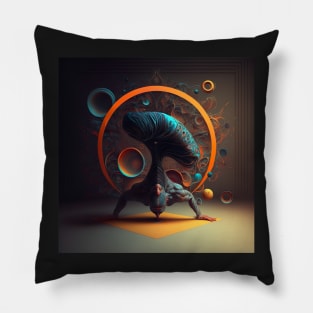 Yoga neon art Pillow