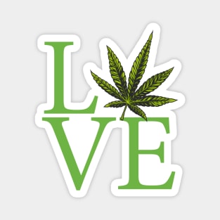 Love the Marijuana Weed Leaf Funny Cannabis Magnet