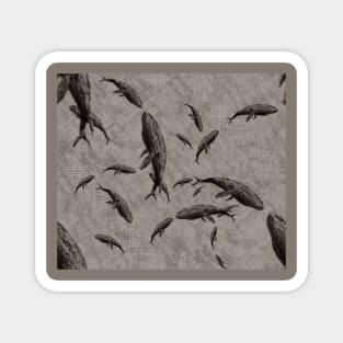 Grey and Black Ballena or Whales Magnet