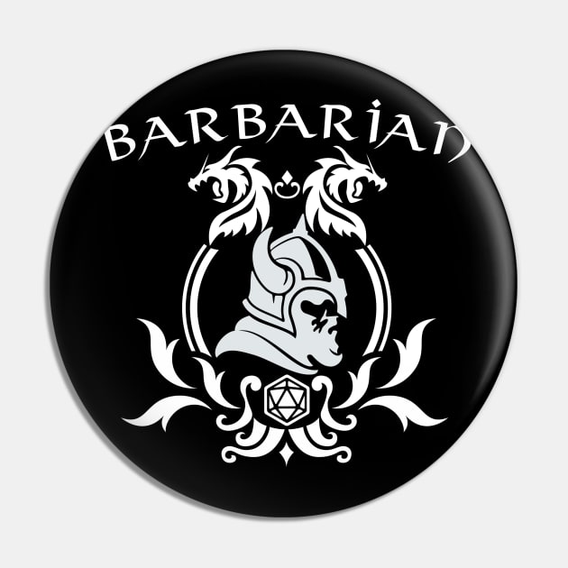 DnD Barbarian Class Symbol Print Pin by DungeonDesigns