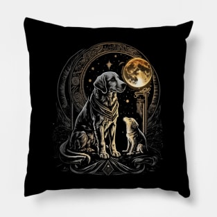 Tarot Dog Card For Fantasy and magic lovers Astrology moon and dog tarot card Pillow