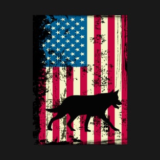 Wolf American Flag USA Patriotic 4th Of July Gifts T-Shirt