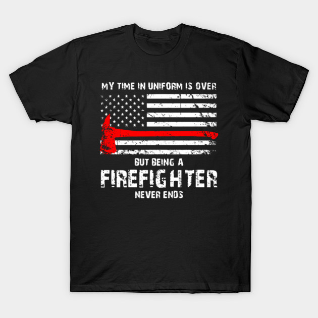 Discover Retired Firefighter American US Flag Thin Red Line - Firefighter Gifts - T-Shirt