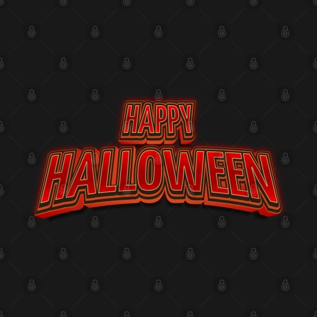 Happy Halloween 3D Modern Bold Text by 13Lines Art