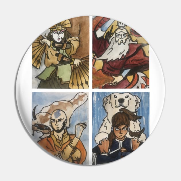 The four avatars Pin by TheDoodlemancer