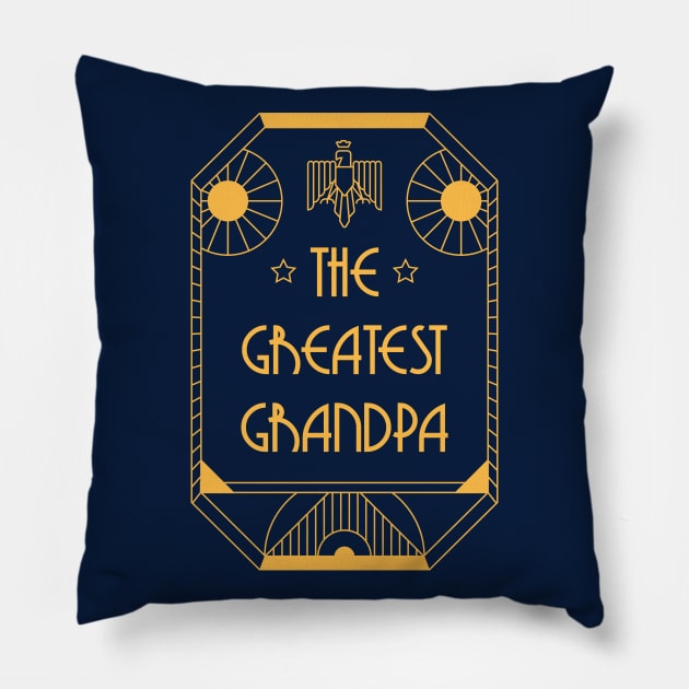 The Greatest Grandpa - Art Deco Medal of Honor Pillow by Millusti