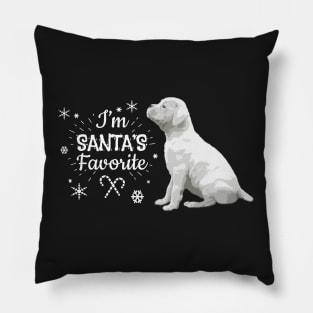 Santa's Favorite, Christmas White Boxer Dog Pillow