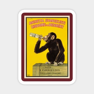 Vintage Drinking Monkey Magnet