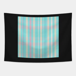 Pastel Aesthetic Catriona 2 Hand Drawn Textured Plaid Pattern Tapestry