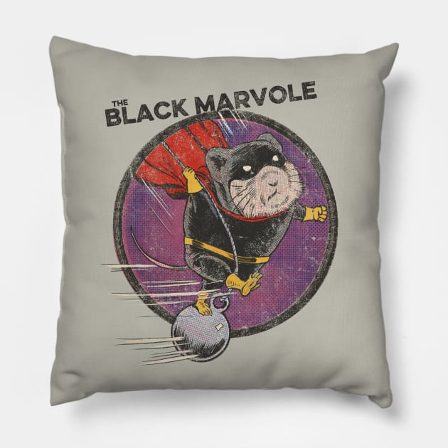 The Black Marvole Pillow by ThirteenthFloor