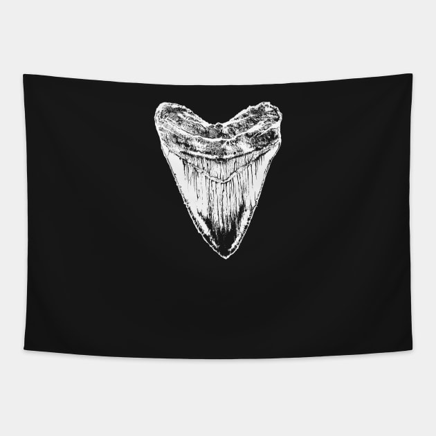 Megalodon tooth tshirt Tapestry by Diggertees4u