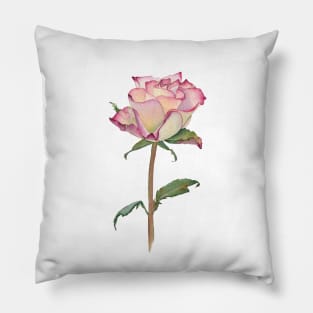 Watercolor rose bud Pillow