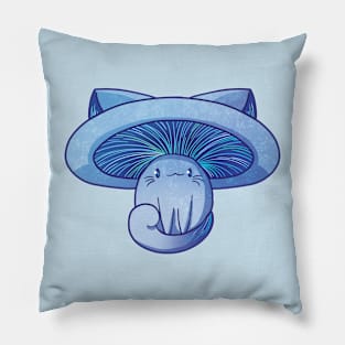 Mushroom Cat - Indigo Milk Cap Pillow