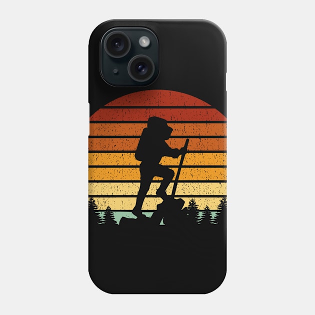 Vintage Sunset Hiking Gift For Hikers Phone Case by OceanRadar