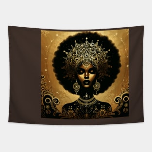 Afrocentric Queen Gold Tapestry