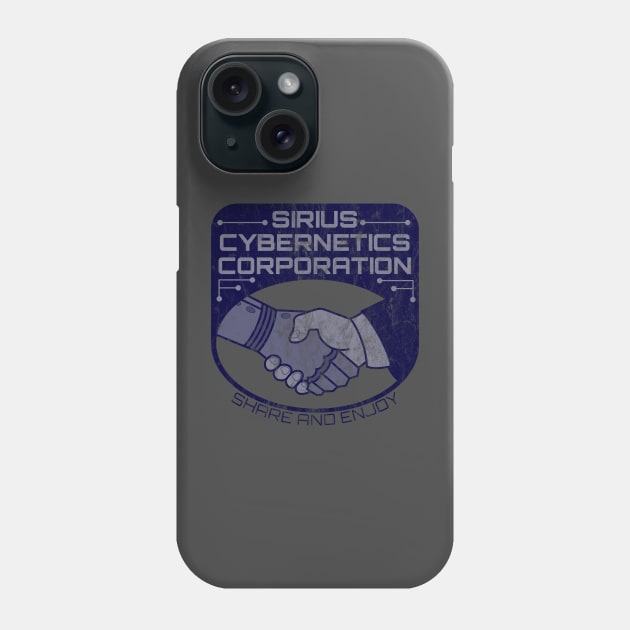 Sirius Cybernetics Corporation (blue print, heavily distressed) Phone Case by Stupiditee