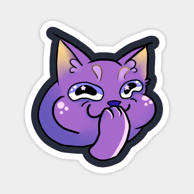 Purple Cat Magnet by Catbumsy