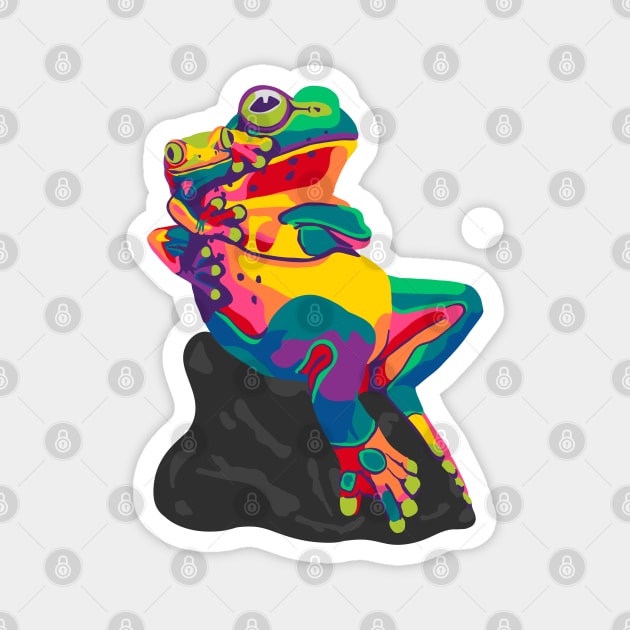 Just Chillin' Tree Frogs Magnet by Slightly Unhinged
