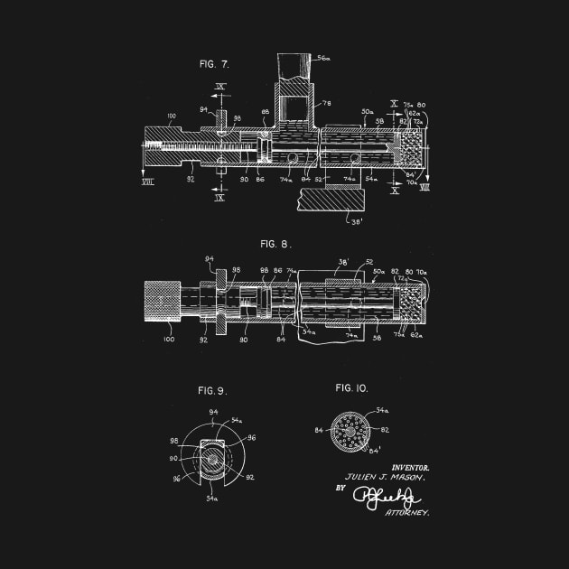 Apparatus for Applying a Getter Material Vintage Patent Hand Drawing by TheYoungDesigns