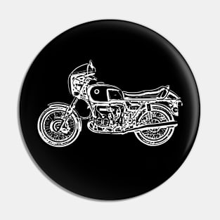 R90S Bike White Sketch Art Pin