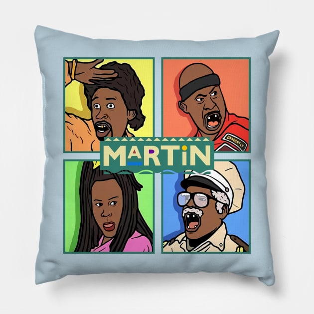 martin cartoon comedy Pillow by masbroprint