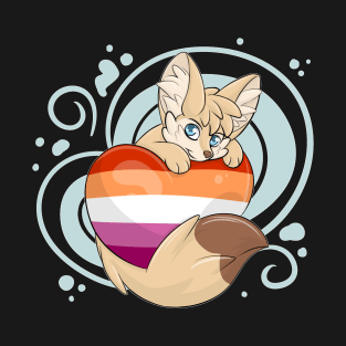 Lesbian-Flag with a Fennec Fox T-Shirt